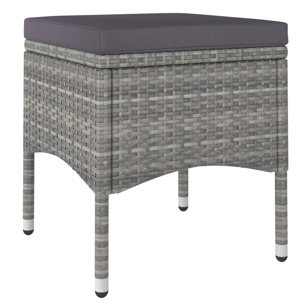 NNEVL 5 Piece Garden Dining Set Poly Rattan and Tempered Glass Grey