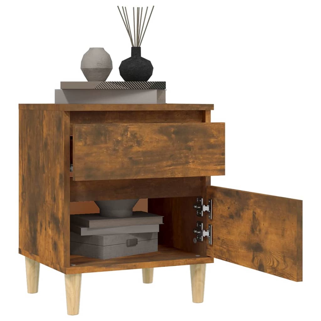 NNEVL Bedside Cabinets 2 pcs Smoked Oak 40x35x50 cm