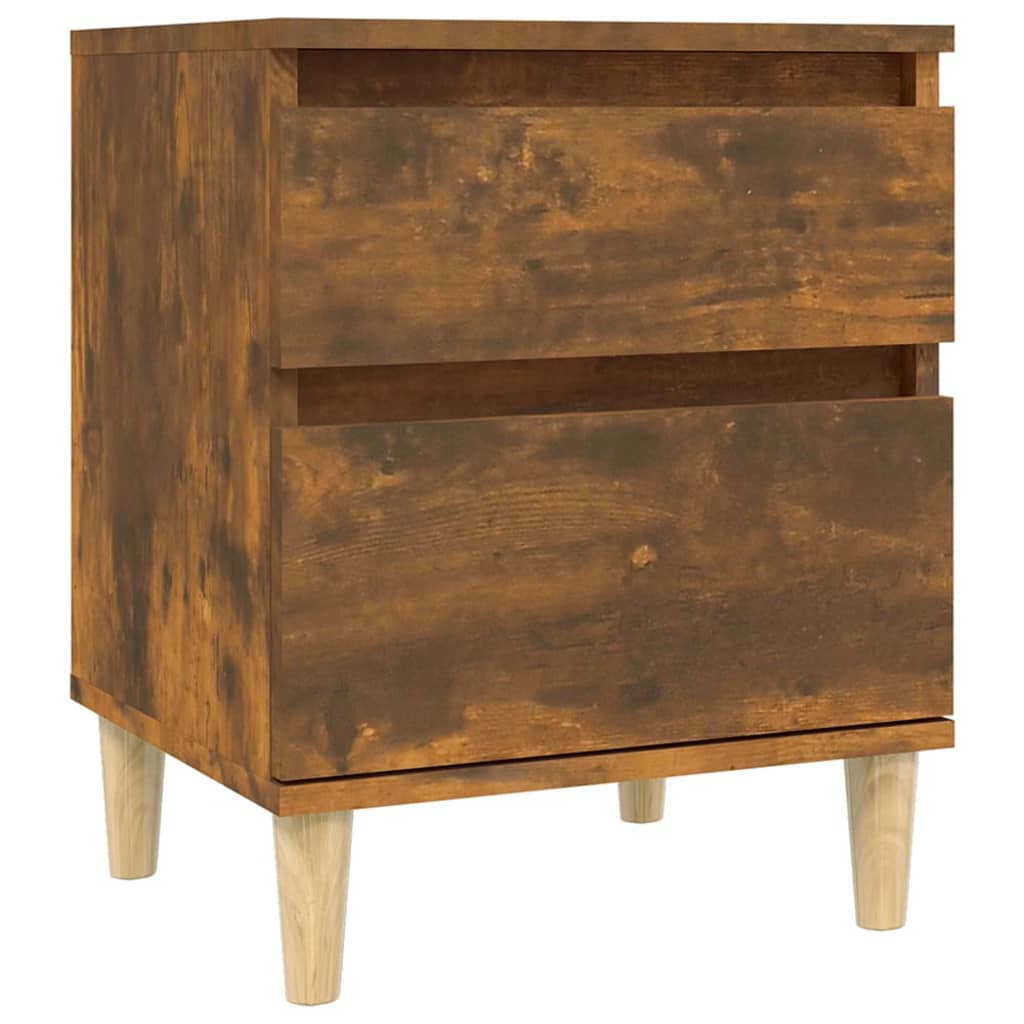 NNEVL Bedside Cabinets 2 pcs Smoked Oak 40x35x50 cm